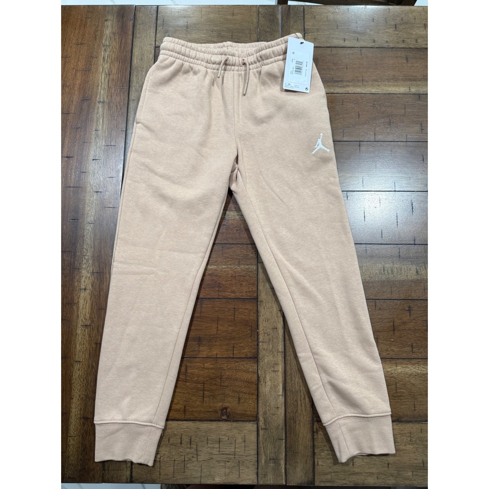 Jordan Boys Essentials Fleece Jogger Pants Tan Beige Jumpman Logo Size S 8-10 - Picture 1 of 3